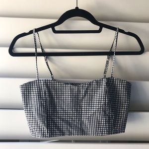 John Galt Black & White Checkered Crop Top (small)